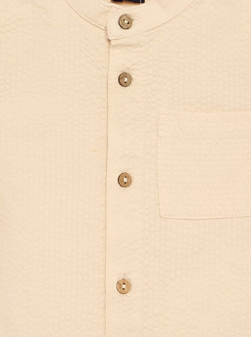 Camisa de manga curta em seersucker - Kiabi
