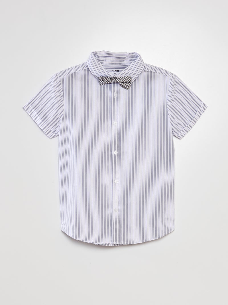 Camisa de manga curta + laço BRANCO - Kiabi