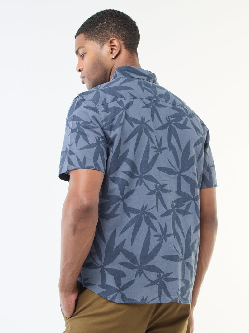 Camisa de manga curta leve com padrão Azul - Kiabi