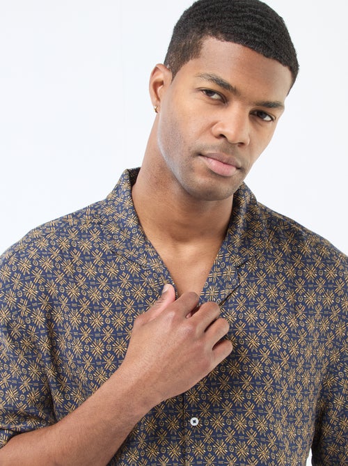 Camisa de manga curta leve com padrão - Kiabi