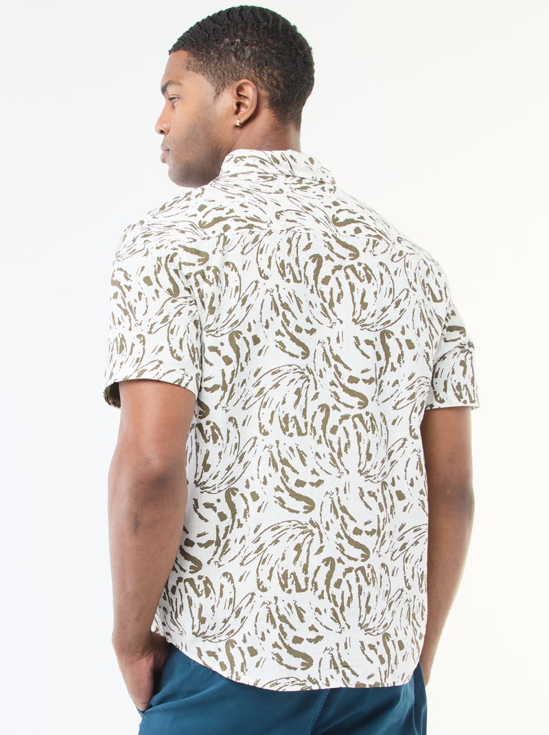 Camisa de manga curta leve com padrão Branco - Kiabi