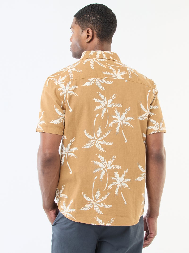 Camisa de manga curta leve com padrão Castanho - Kiabi