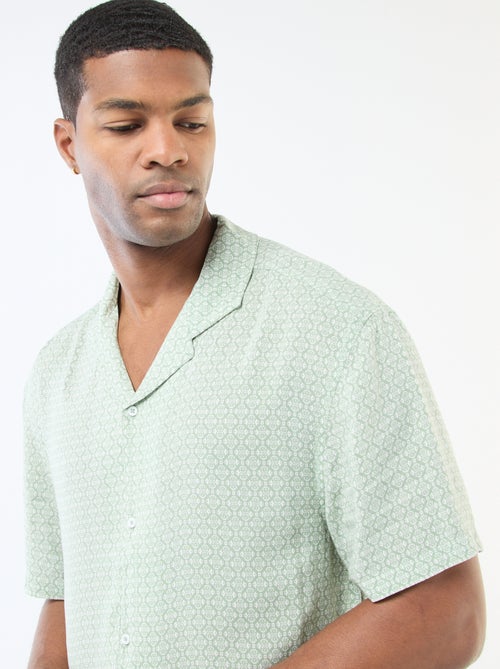 Camisa de manga curta leve com padrão - Kiabi