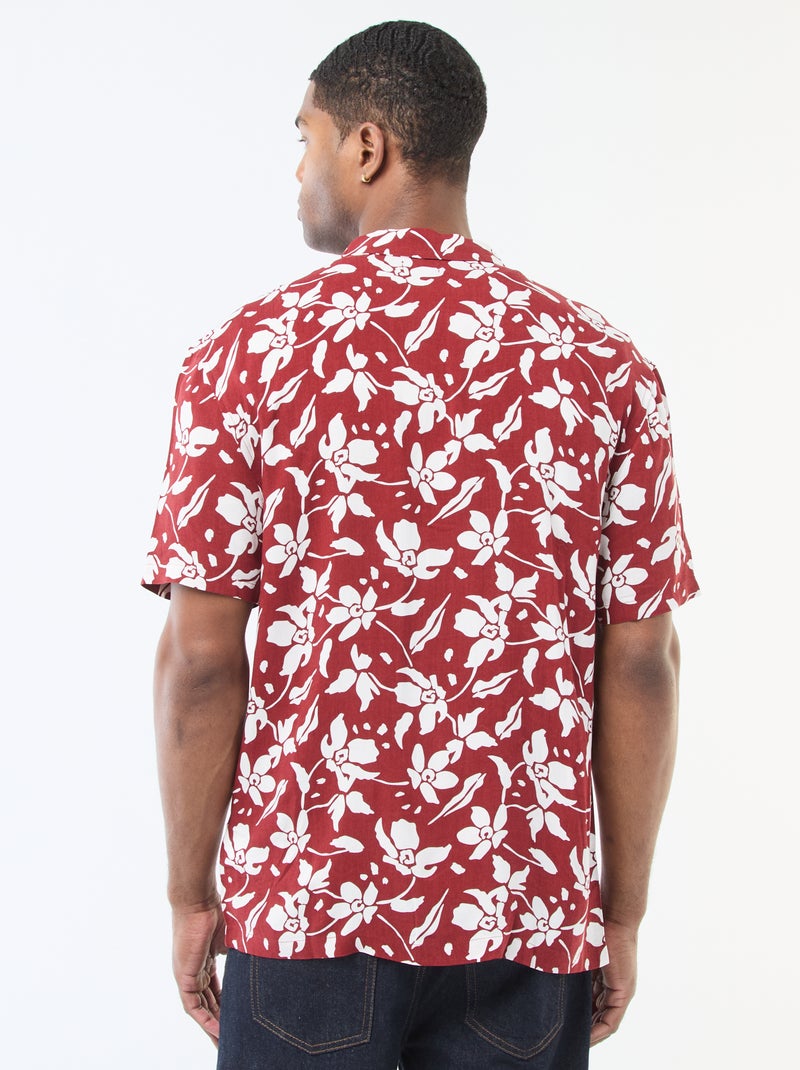 Camisa de manga curta leve com padrão Vermelho - Kiabi