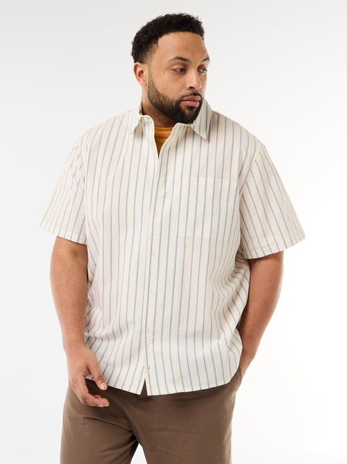 Camisa de manga curta leve com riscas - Kiabi