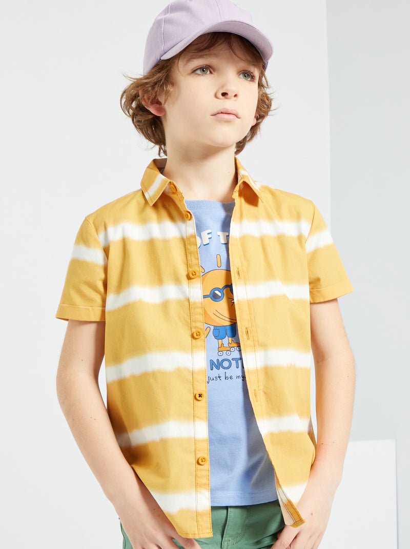 Camisa de manga curta 'tie-and-dye' AMARELO - Kiabi