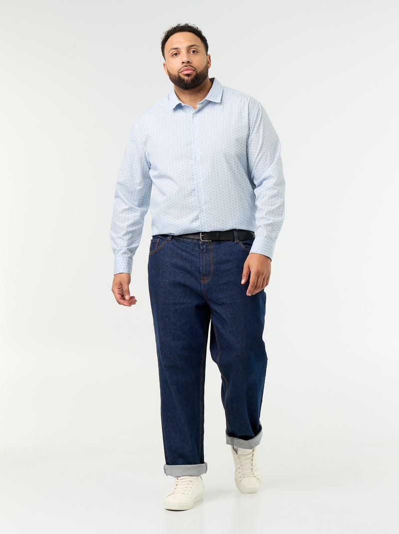 Camisa de mangas compridas com padrão Azul - Kiabi