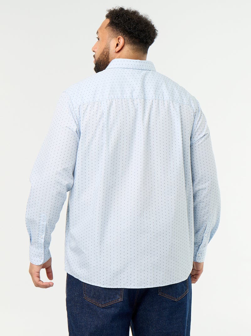 Camisa de mangas compridas com padrão Azul - Kiabi