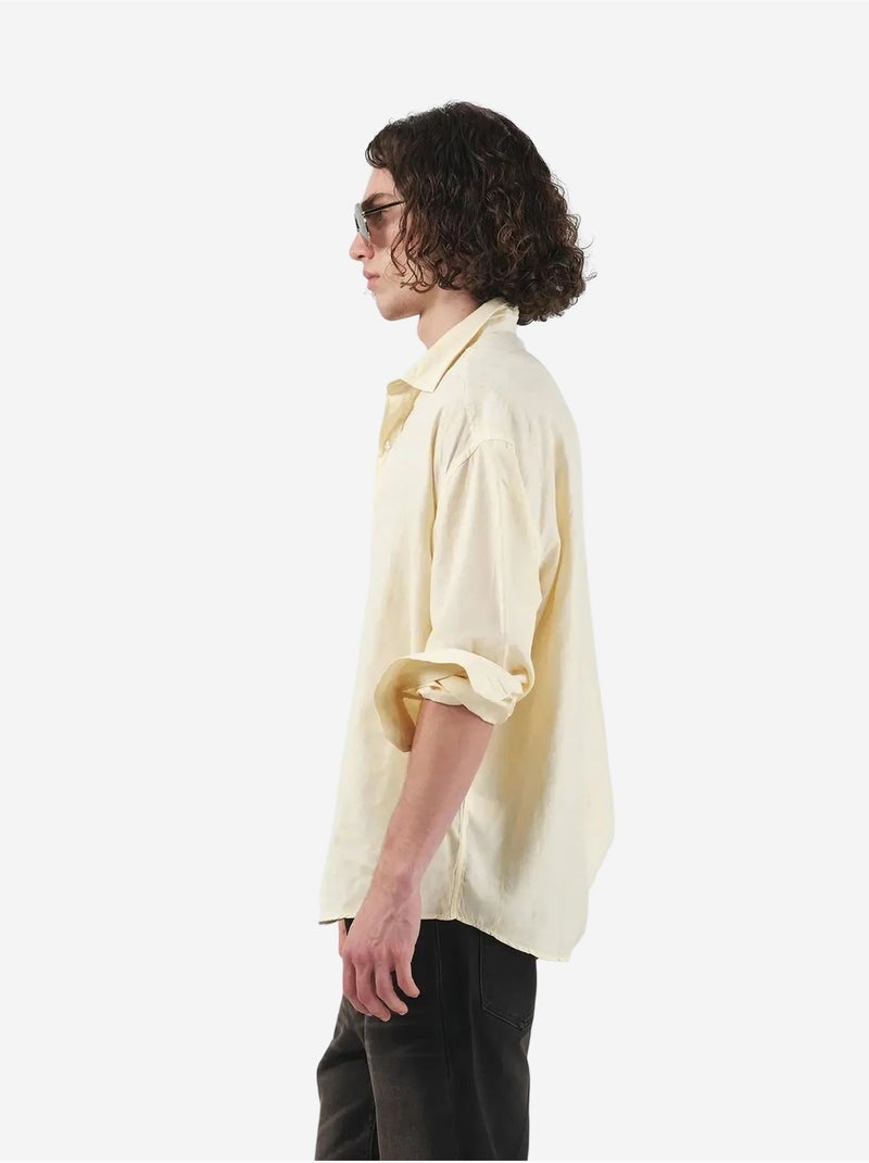 Camisa de mangas compridas de ajuste descontraído giesto Ecru - Kiabi