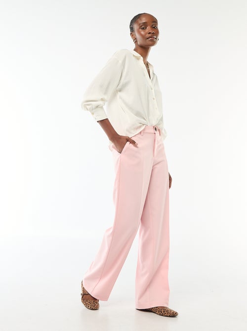 Camisa de mangas compridas em cetim liso - Kiabi