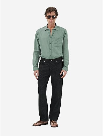 Camisa de mangas compridas em popelina de algodão giesto
