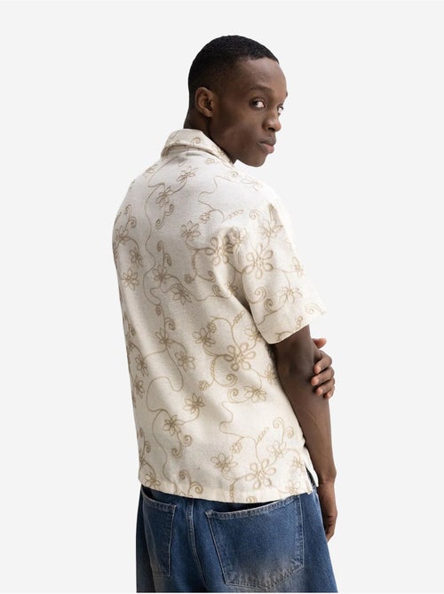 Camisa de mangas curtas bordada em popelina de algodão giesto - Kiabi Camisa de mangas curtas bordada em popelina de algodão giesto - Kiabi