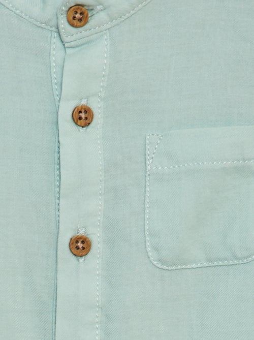 Camisa de material leve com gola mao - Kiabi