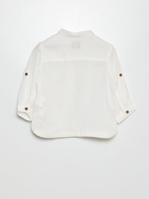 Camisa de material leve com gola mao - Kiabi