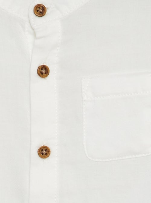 Camisa de material leve com gola mao - Kiabi