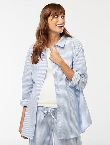 Camisa de maternidade às riscas