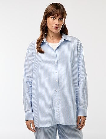 Camisa de maternidade às riscas