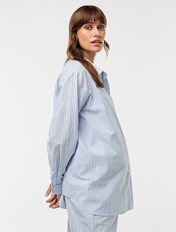 Camisa de maternidade às riscas