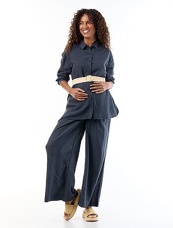 Camisa de maternidade em linho misto