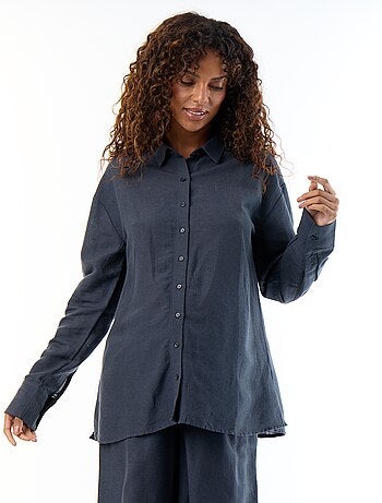Camisa de maternidade em linho misto
