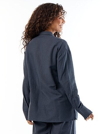Camisa de maternidade em linho misto