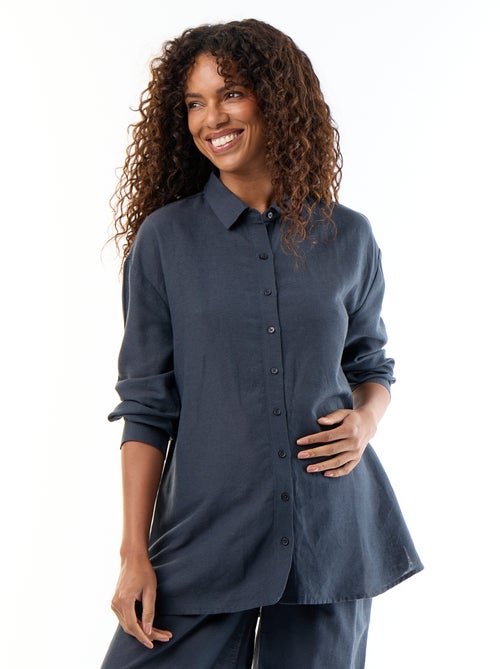 Camisa de maternidade em linho misto - Kiabi Camisa de maternidade em linho misto - Kiabi
