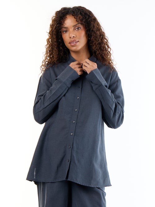 Camisa de maternidade em linho misto - Kiabi Camisa de maternidade em linho misto - Kiabi