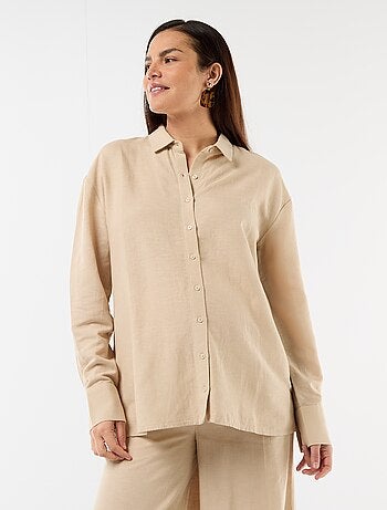 Camisa de maternidade em linho misto