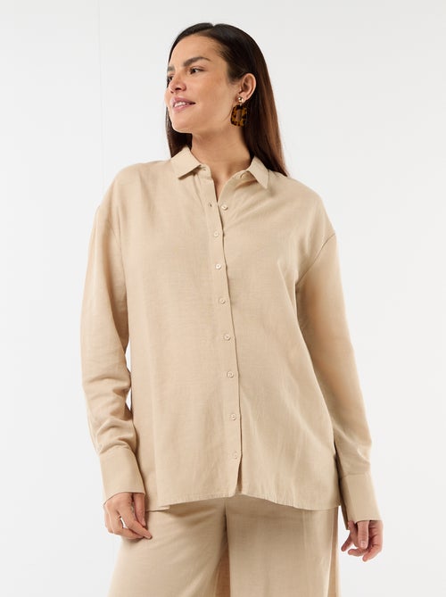 Camisa de maternidade em linho misto - Kiabi