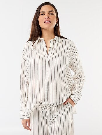 Camisa de maternidade em linho misto