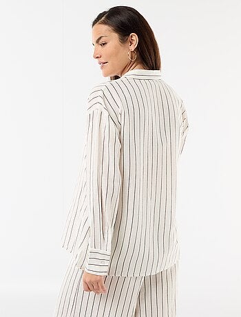 Camisa de maternidade em linho misto