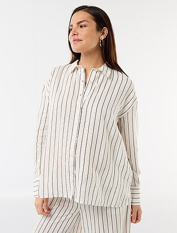 Camisa de maternidade em linho misto