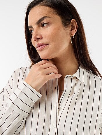 Camisa de maternidade em linho misto