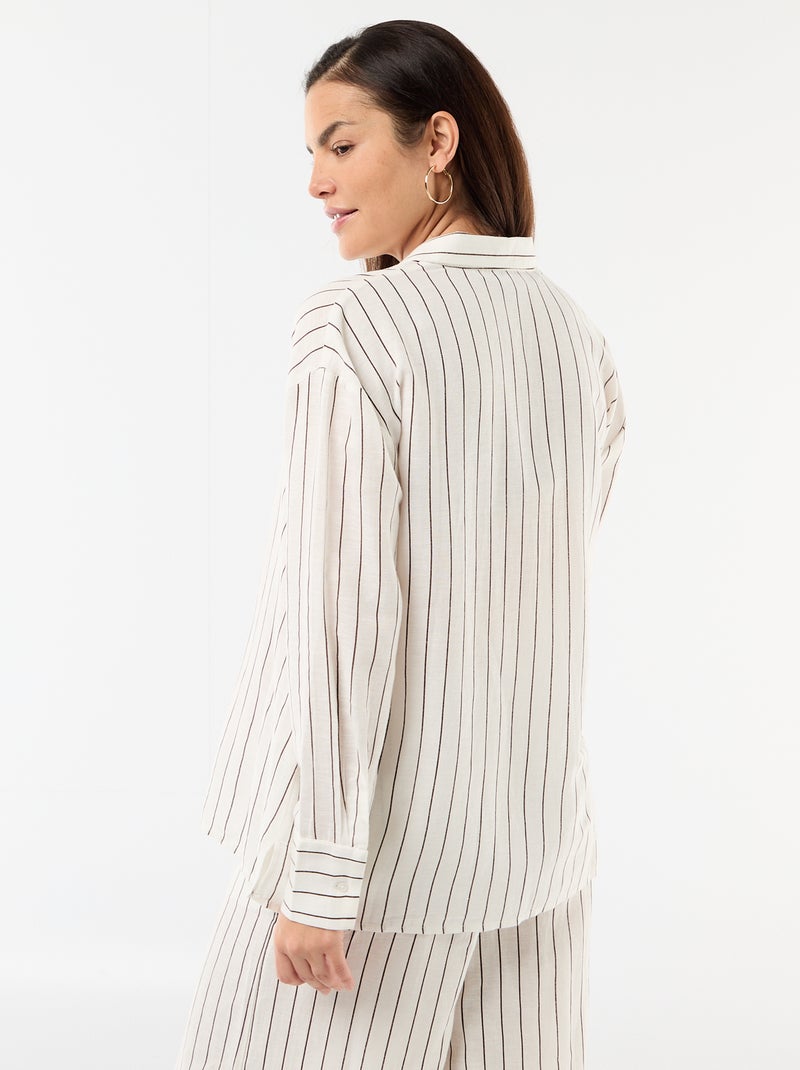 Camisa de maternidade em linho misto Branco - Kiabi