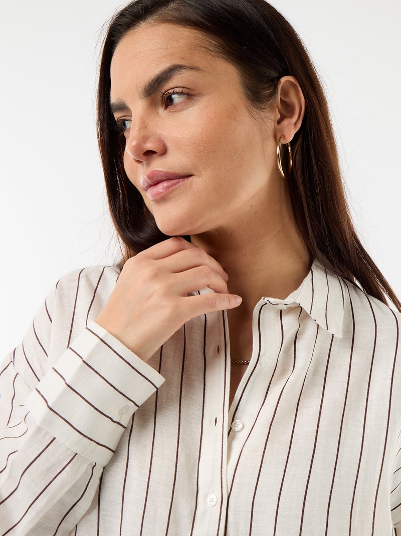 Camisa de maternidade em linho misto Branco - Kiabi