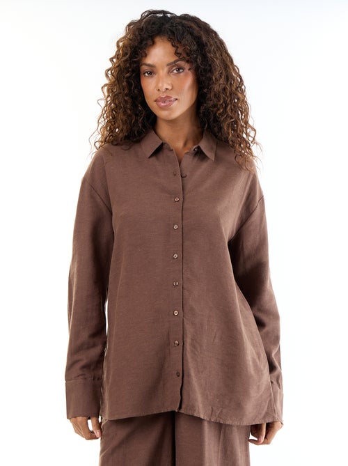 Camisa de maternidade em linho misto - Kiabi Camisa de maternidade em linho misto - Kiabi