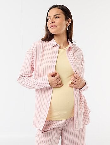 Camisa de maternidade em linho misto