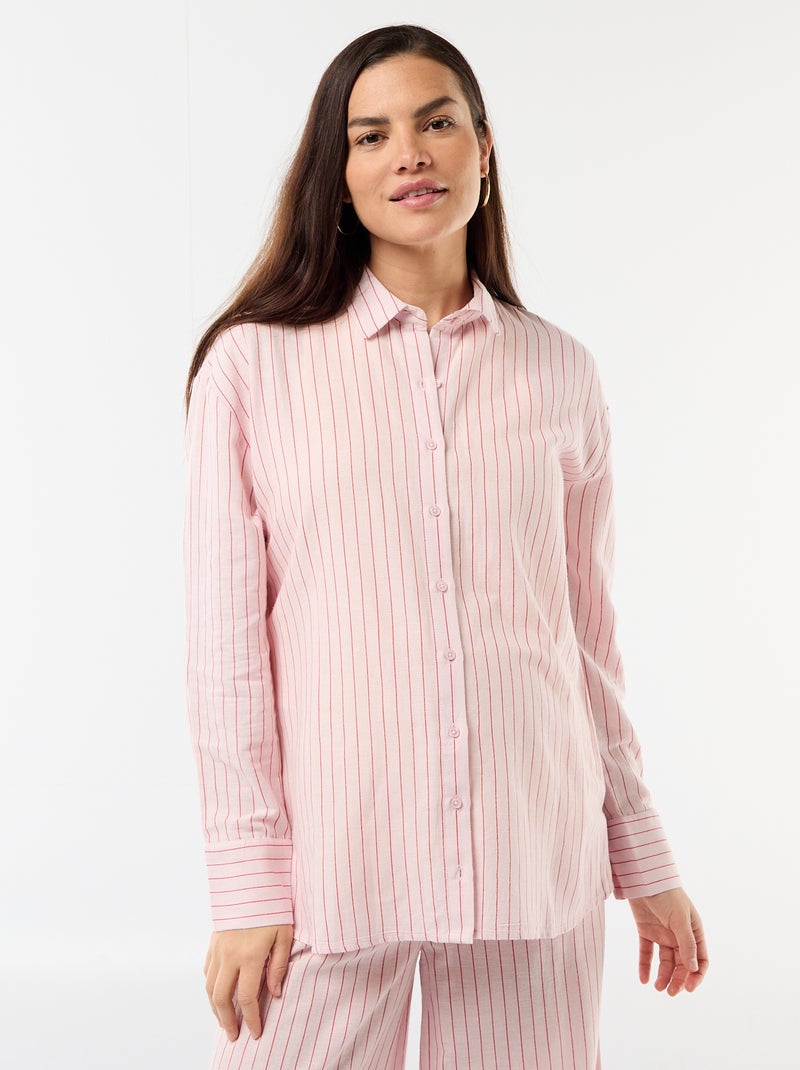 Camisa de maternidade em linho misto Rosa - Kiabi