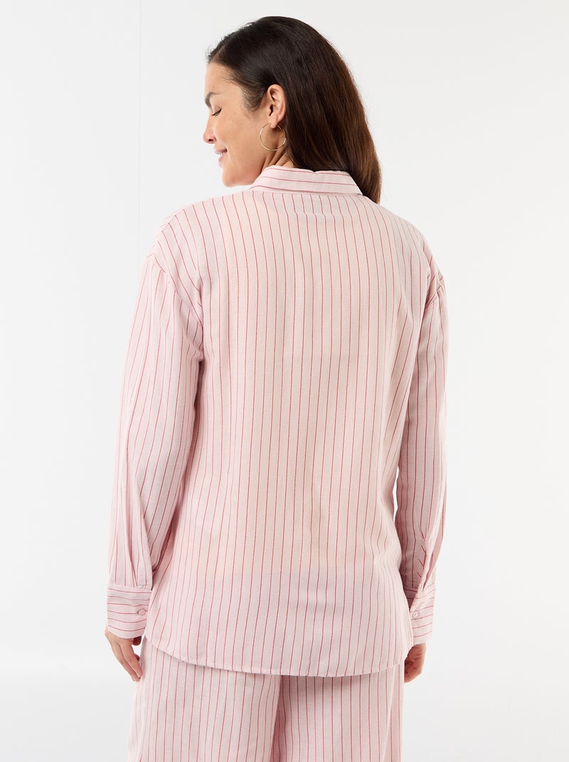 Camisa de maternidade em linho misto Rosa - Kiabi