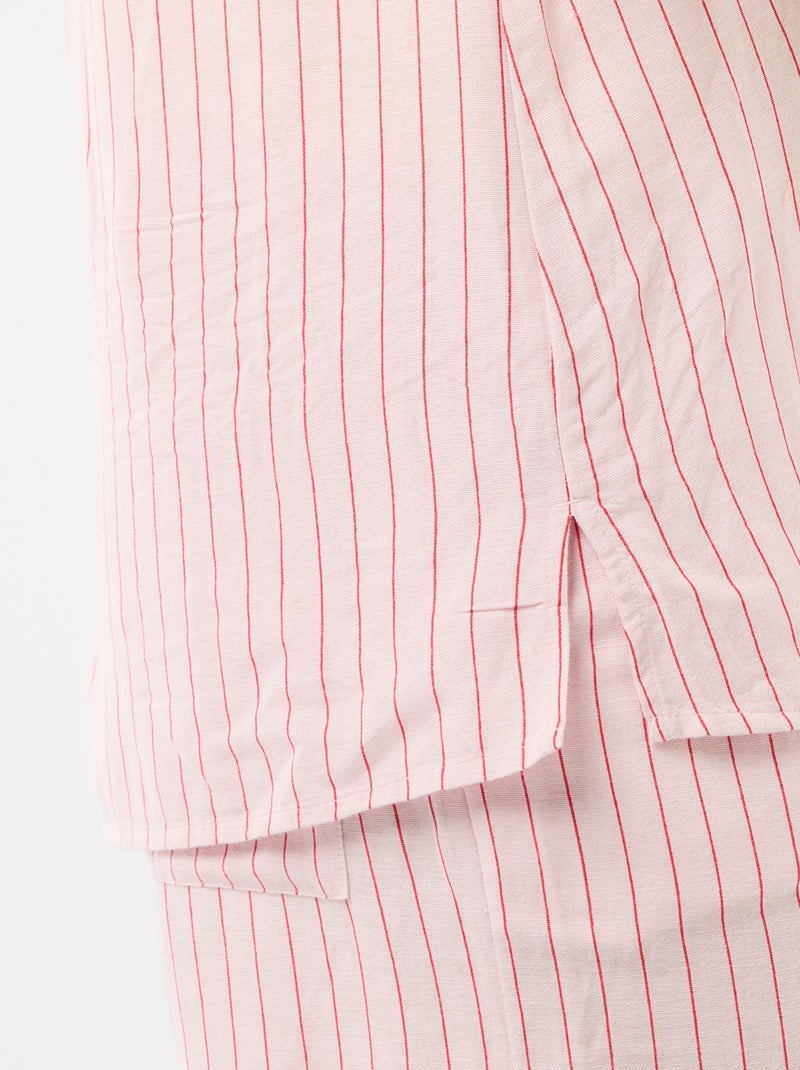 Camisa de maternidade em linho misto Rosa - Kiabi