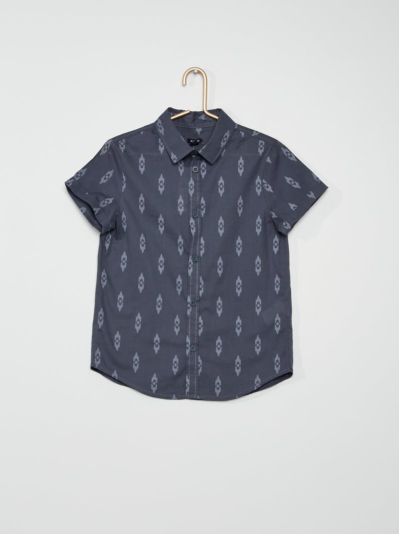 Camisa de menino manga curta CINZA - Kiabi