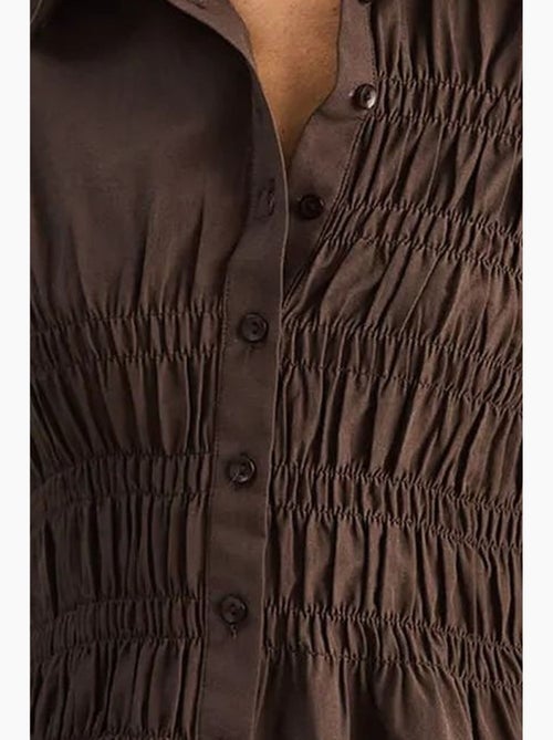 Camisa de mulher em popelina de mistura de algodão de corte regular lucci - Kiabi Camisa de mulher em popelina de mistura de algodão de corte regular lucci - Kiabi