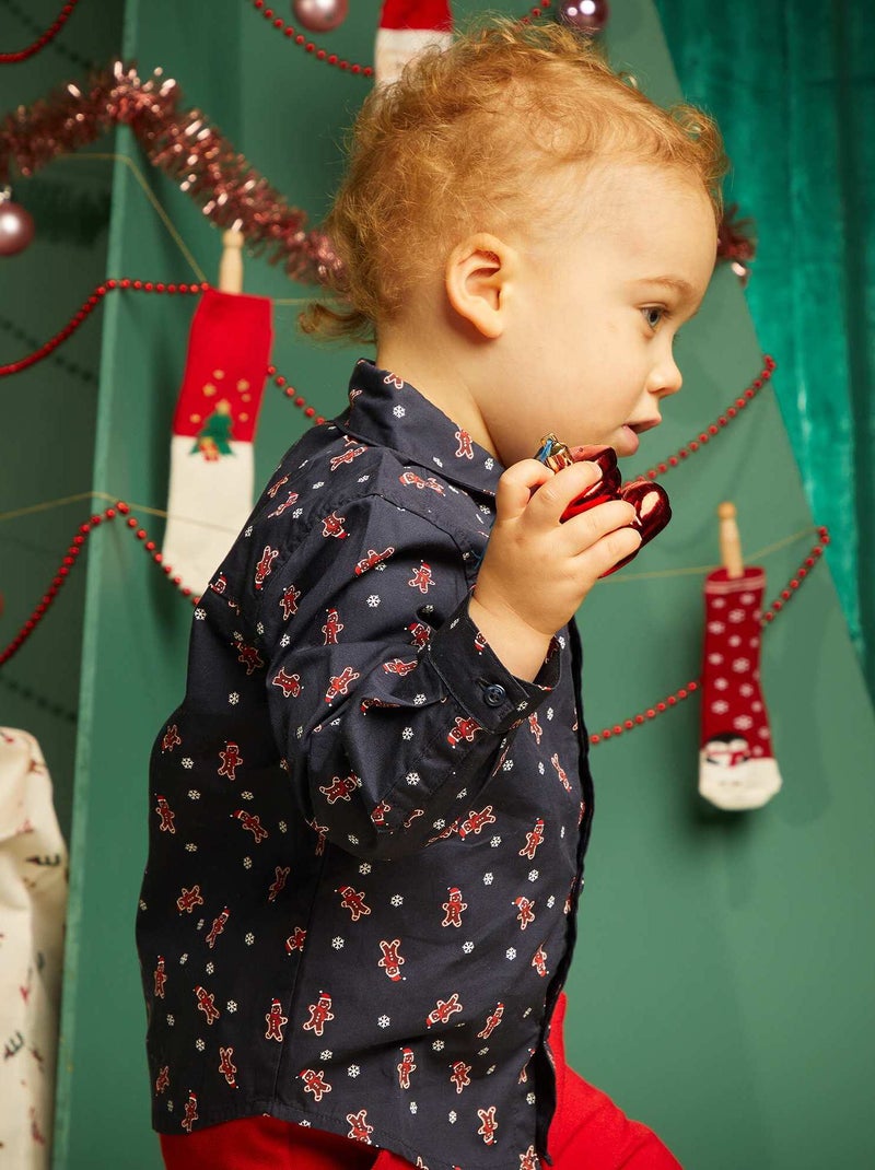 Camisa de Natal AZUL - Kiabi
