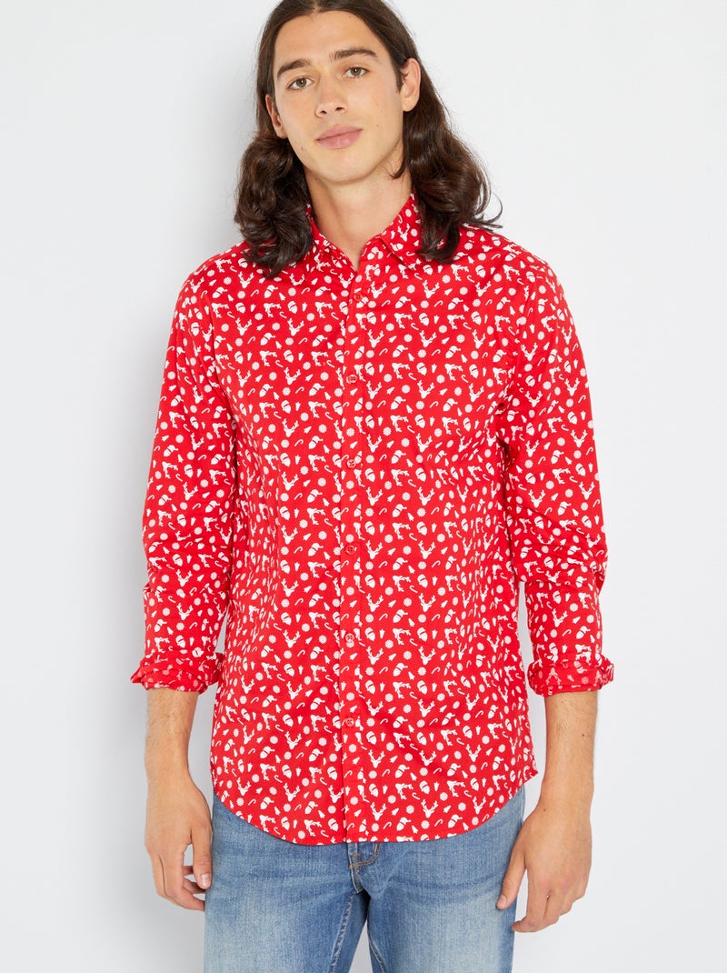 Camisa de Natal com estampado de fantasia VERMELHO - Kiabi