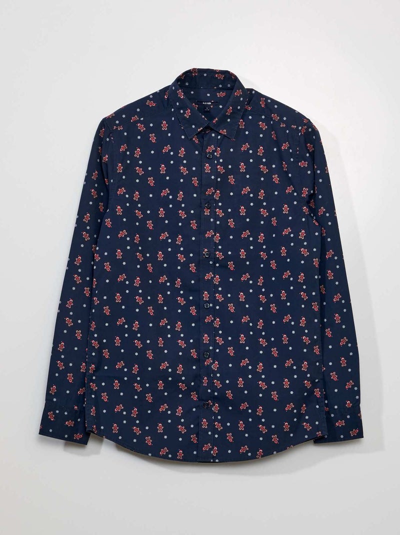 Camisa de Natal com motivos AZUL - Kiabi