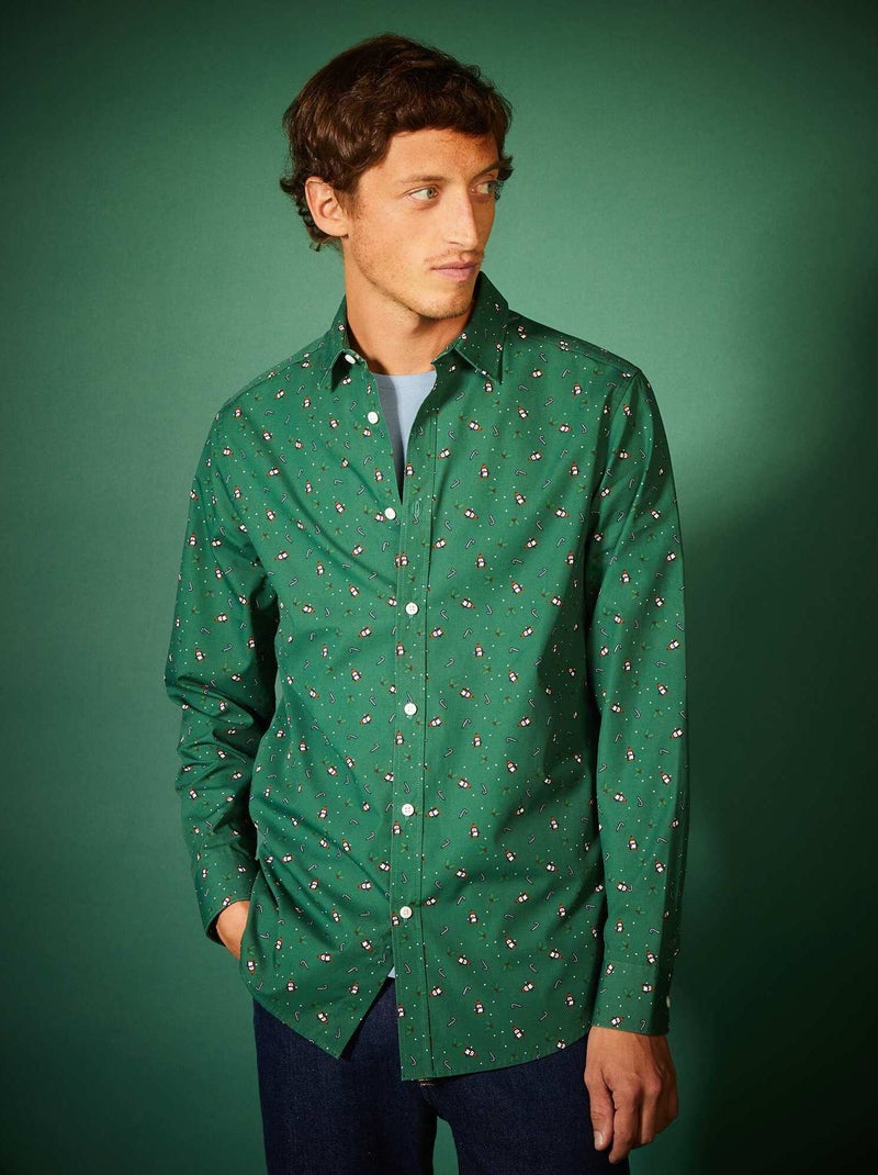 Camisa de Natal com motivos VERDE - Kiabi