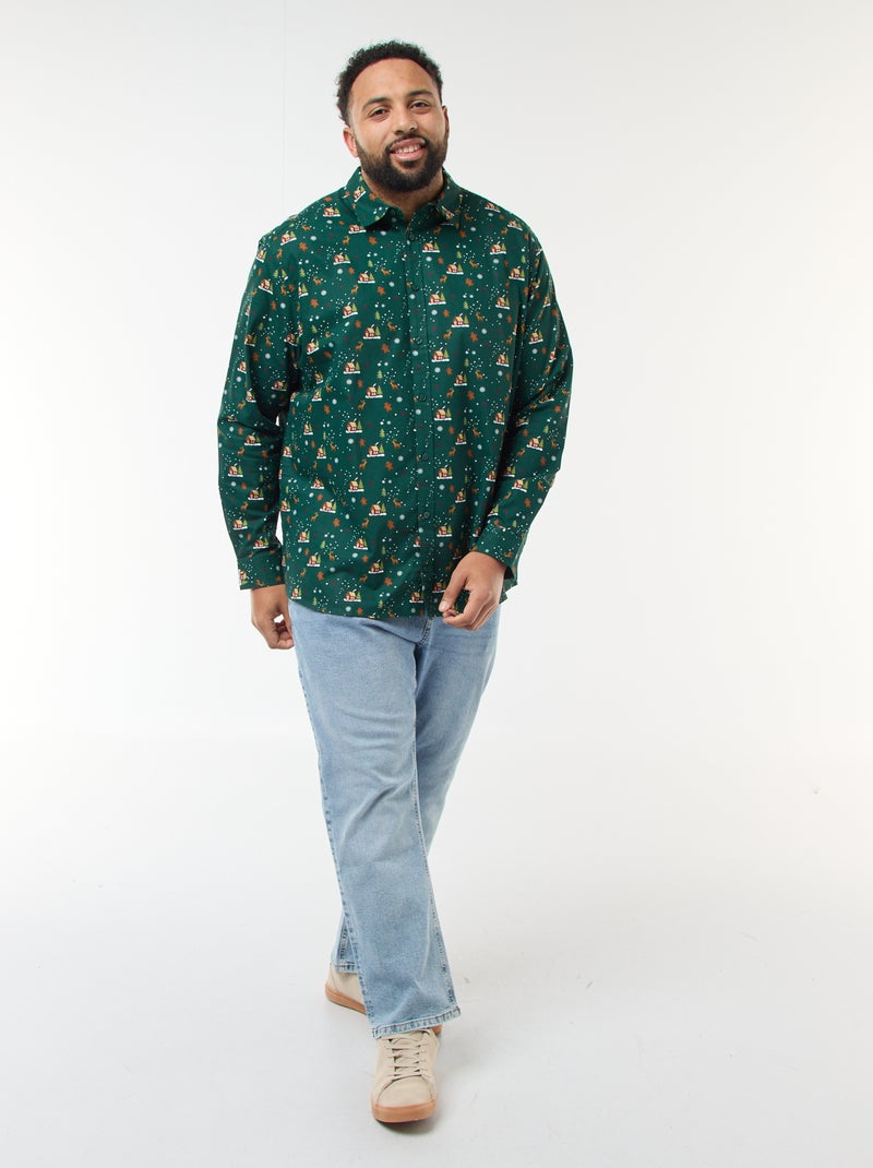 Camisa de Natal com padrão Verde - Kiabi
