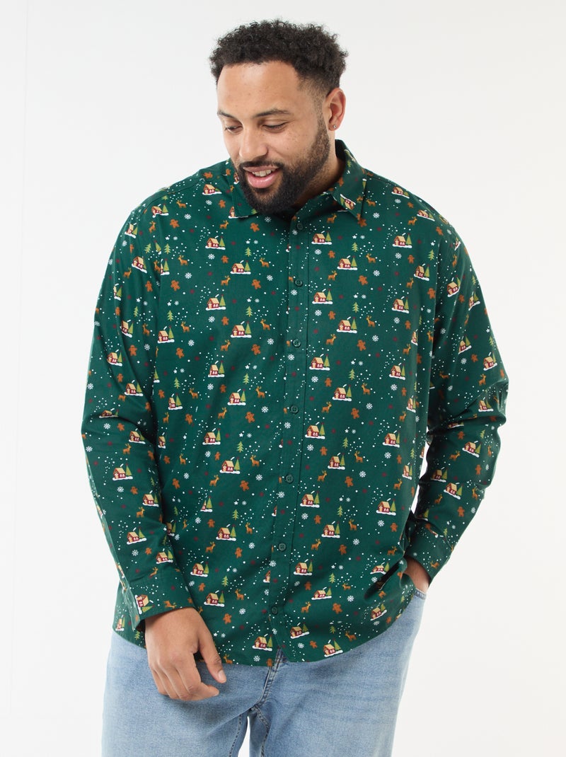 Camisa de Natal com padrão Verde - Kiabi