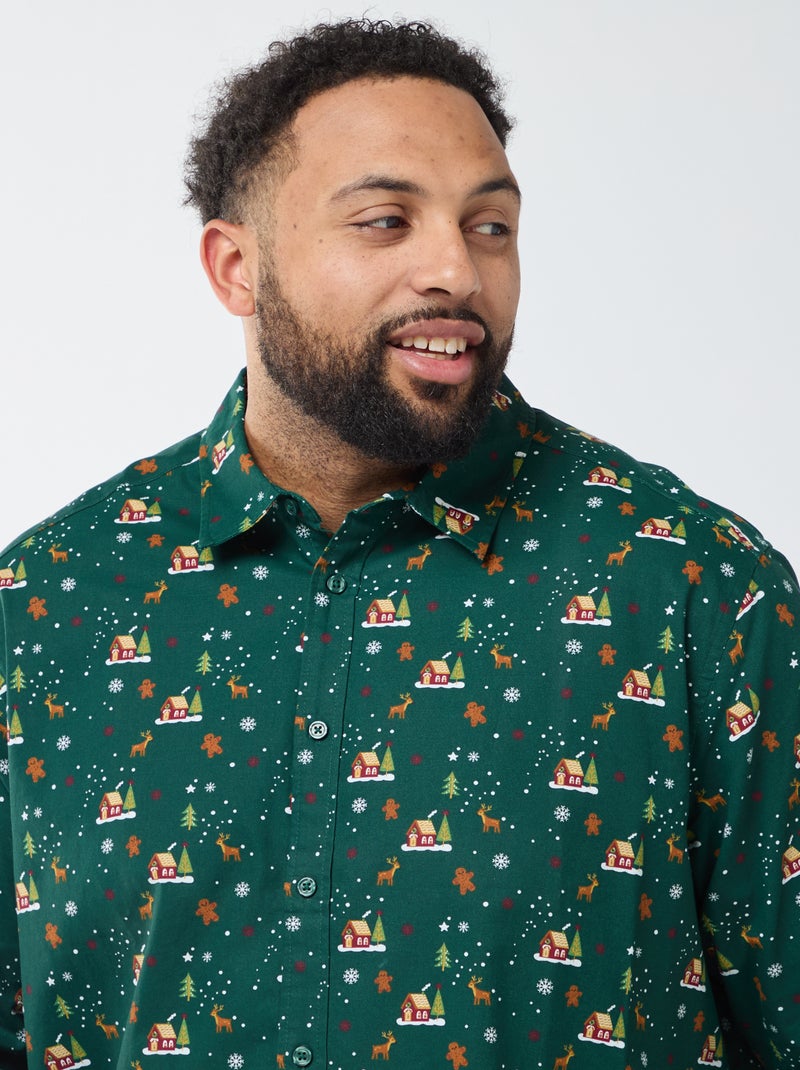 Camisa de Natal com padrão Verde - Kiabi