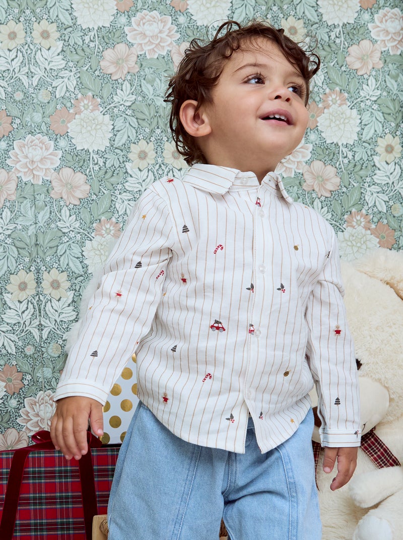 Camisa de Natal em flanela Branco - Kiabi